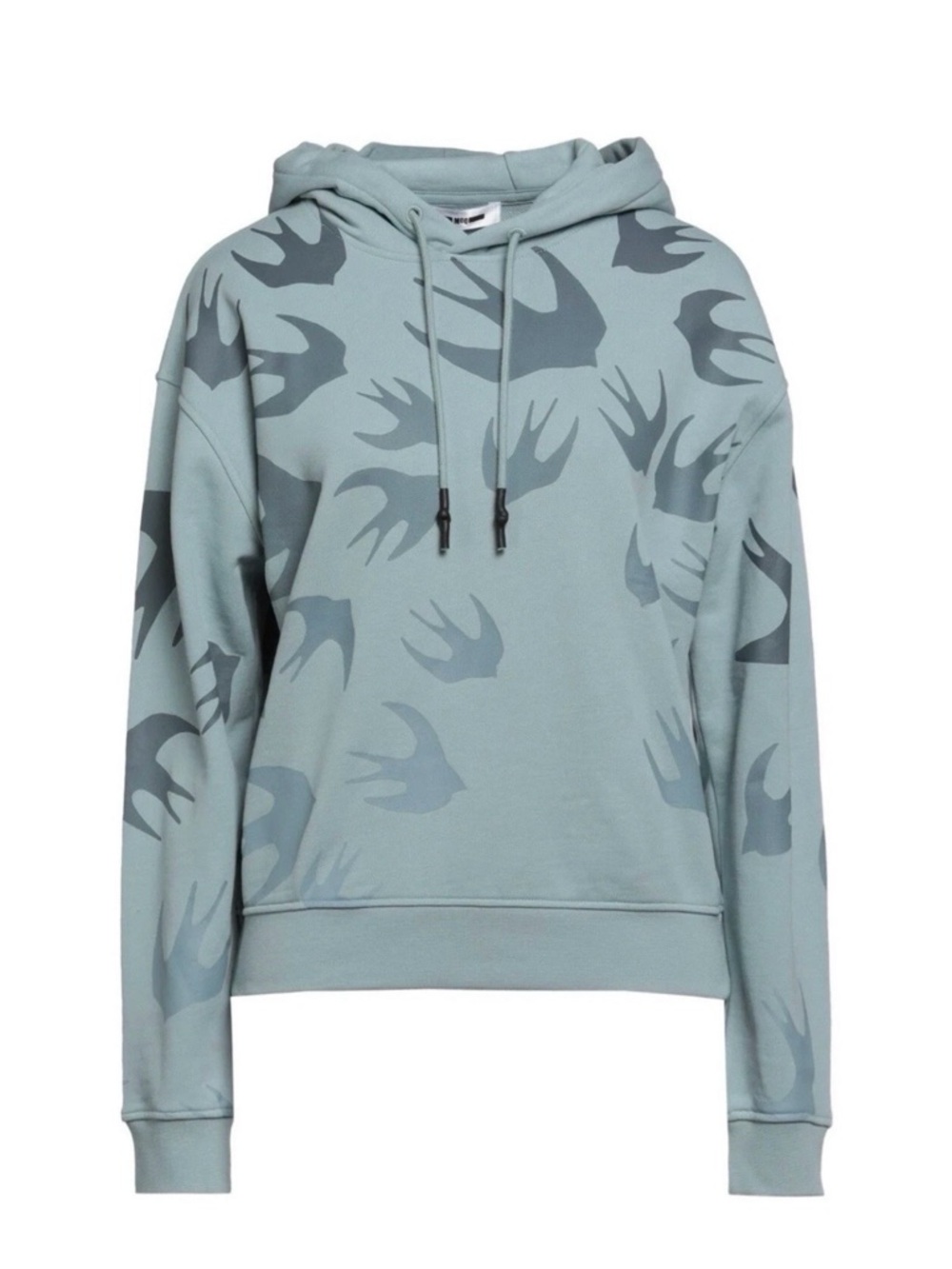 Alexander McQueen Sage Green Swallow-Print Hoodie